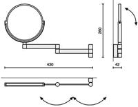 Zack Linea scheerspiegel muurmontage 32x4.2x26cm D18cm RVS 40045 - thumbnail