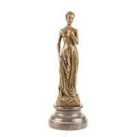 A BRONZE SCULPTURE OF A YOUNG WOMAN - thumbnail