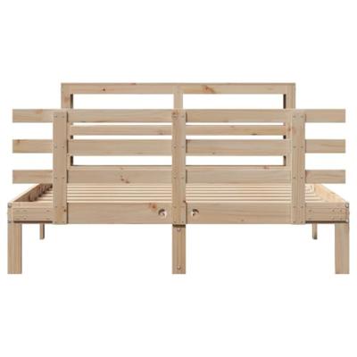 Bedframe met hoofdbord massief grenenhout 120x190 cm