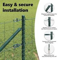 VidaXL Hek met paal groen 0,4 x 25 m staal en pvc - thumbnail