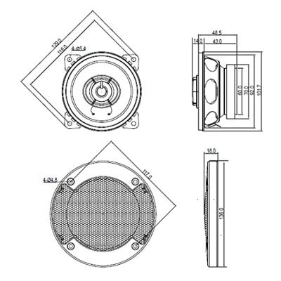 Blaupunkt ICx 402 2-weg coaxiale inbouwluidspreker 180 W Inhoud: 1 paar