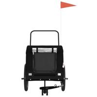 VidaXL Hondenfietstrailer oxford stof en ijzer zwart - thumbnail