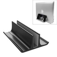 Universele draagbare aluminiumlegering enkele sleuf breedte verstelbare laptop verticale stralen opslag stand base (zwart) - thumbnail