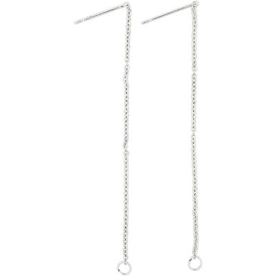 Creativ Company Oorbellen van ketting, l: 70 mm, verzilverd, 1 paar