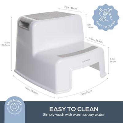 Opstapje - DREAMBABY - 2 Up - Antislip en gestructureerd - Tot 80 kg voor kinderen en volwassenen - Grijs