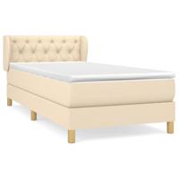 Boxspring met matras stof crèmekleurig 90x200 cm - thumbnail