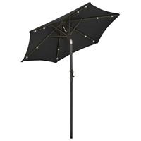 VidaXL Parasol met led-verlichting 200x211 cm aluminium zwart - thumbnail
