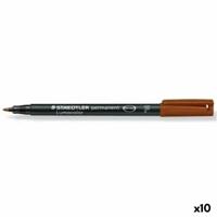 Permanente markeerstift Staedtler Lumocolor Bruin (10 Stuks) - thumbnail