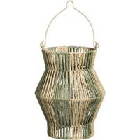 Lantaarn Bilbao - groen/naturel - 25,5xØ19,5 cm - thumbnail