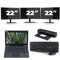 Dell Latitude E7250 - Intel Core i5-5e Generatie - 12 inch - 8GB RAM - 128GB SSD - Windows 11 + 3x 22 inch Monitor - thumbnail