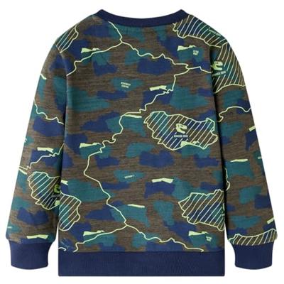 Kindershirt met print 128 gemleerd donkerkakikleurig Kindershirt met print 128 gemleerd donkerkakikleurig