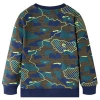Kindershirt met print 128 gemleerd donkerkakikleurig - thumbnail