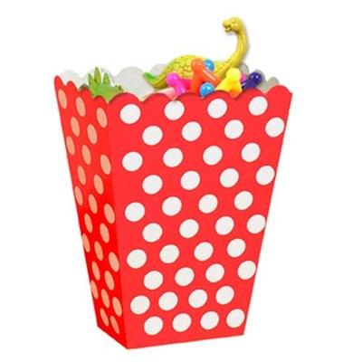 Snackbakjes Rood Met Witte Stippen (8st)