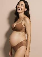 Set van 2 beha's van microvezel en kant voor zwangerschap en borstvoeding ENVIE DE FRAISE mokka - thumbnail