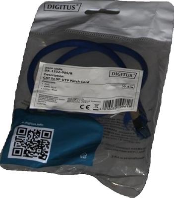 Digitus DK-1532-005/B RJ45 Netwerkkabel, patchkabel CAT 5e SF/UTP 0.50 m Blauw Verdraaide paren 1 stuk(s) Digitus DK-1532-005/B RJ45 Netwerkkabel, patchkabel CAT 5e SF/UTP 0.50 m Blauw Verdraaide paren 1 stuk(s)