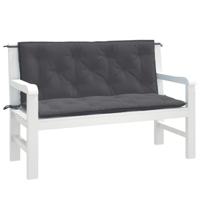Tuinbankkussens 2 st 120x50x7 cm stof gemleerd antracietkleur - thumbnail