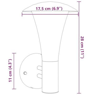 VidaXL Buitenwandlamp roestvrij staal zwart
