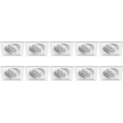 GU10 Inbouwspots Vierkant Wit Aluminium - 10-Pack Kantelbaar 80mm