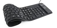 Flexibel toetsenbord, USB & micro-USB, zwart - thumbnail