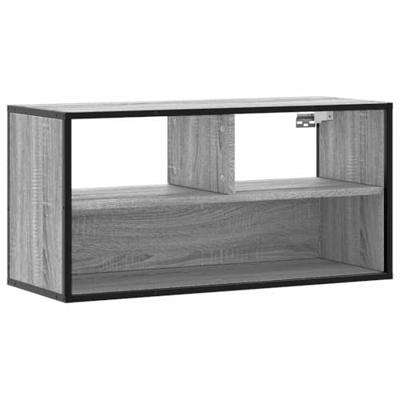 Tv-meubel 80x31x39,5 cm bewerkt hout metaal grijs sonoma eiken