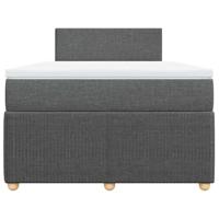 Boxspring met matras stof donkergrijs 120x190 cm - thumbnail