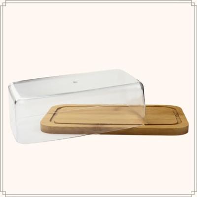 Orange85 Botervloot met Deksel - Bamboe - 19x12,5x6,5 cm - Rechthoekig - Boterschaal