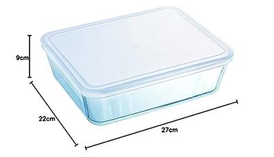 Pyrex schaal met deksel 27x23cm glas Pyrex schaal met deksel 27x23cm glas