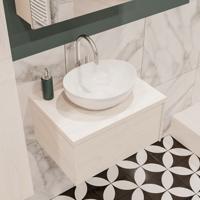 Mondiaz Lush Barco badmeubel underlayment 60 cm 1 lade mdf 1 waskom midden 1 kraangat - thumbnail