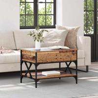 Salontafel Oud Hout 70x50x50cm Bewerkt hout - thumbnail