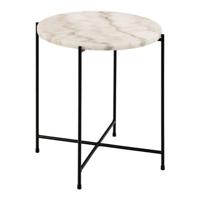 Bendt Bijzettafel 'Carolien' Wit Marmer, Ø42cm - thumbnail