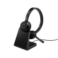 Jabra Evolve 65 TE Headset Bedraad en draadloos Hoofdband Kantoor/callcenter USB Type-A Bluetooth Oplaadhouder Zwart - thumbnail