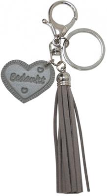 Verhaak sleutelhanger Leather Nature unisex leer grijs