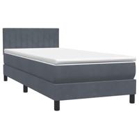 Boxspring met matras fluweel donkergrijs 80x220 cm - thumbnail