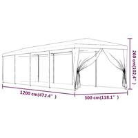 VidaXL Partytent met 10 mesh zijwanden 3x12 m hdpe antracietkleurig - thumbnail