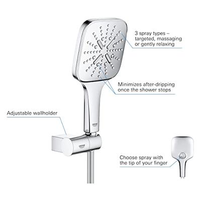 Badset Rainshower SmartActive 130 GROHE Cube Verstelbaar Met Doucheslang 150cm Chroom