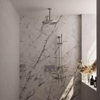 Brauer Brushed Carving Thermostatische Regendoucheset Inbouw - Hoofddouche 30 cm - Met Drukknoppen - Handdouche Staaf - Doucheslang - Geintegreerde Glijstang - Rvs - thumbnail