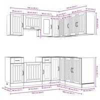 11-delige Keukenkastenset Lucca bewerkt hout wit - thumbnail
