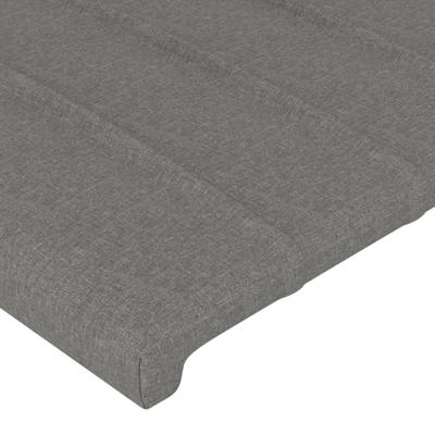 Hoofdbord met randen 163x16x118/128 cm stof donkergrijs - thumbnail