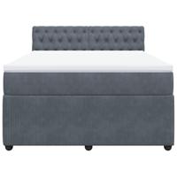 Boxspring met matras fluweel donkergrijs 140x190 cm - thumbnail