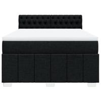 Boxspring met matras stof zwart 160x200 cm - thumbnail