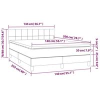Boxspring met matras fluweel lichtgrijs 140x200 cm - thumbnail