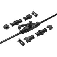 De Oude Deurklink Kruk Raam Espagnolet Klassiek met stangenset 2x70cm zwart - thumbnail