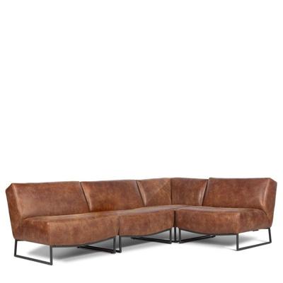 Hoekbank Isara | Leer | Cognac Donkerbruin Hoekbank Isara | Leer | Cognac Donkerbruin