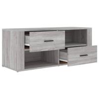 Tv-meubel 100x35x40 cm bewerkt hout grijs sonoma eikenkleurig - thumbnail