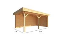 Overkapping Lisa-Silke 500 cm bij 300 cm diep plat dak Warentuin Collection - Warentuin collection - thumbnail