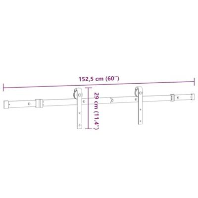 Doos met onderdelen voor schuifdeur 152,5 cm staal zwart