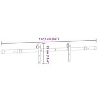 Doos met onderdelen voor schuifdeur 152,5 cm staal zwart - thumbnail