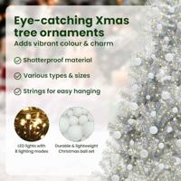 VidaXL Kunstmatig voorverlicht kerstboom met 300 led zilver 210 cm pet - thumbnail