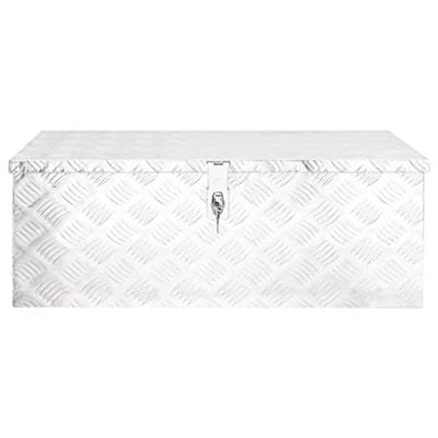 Opbergbox 80x39x30 cm aluminium zilverkleurig Opbergbox 80x39x30 cm aluminium zilverkleurig