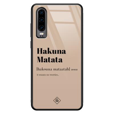 Huawei P30 glazen hardcase - Hakuna Matata